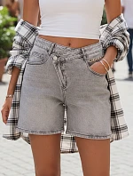 Dámské džínové šortky šedé FashionStreet SY0495