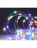 DRÁTĚNÁ SVĚTLA GIRLANDA NA BATERIE 80 VEDLA VÍCEBAREVNÁ