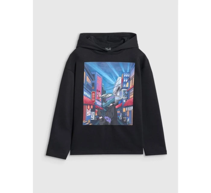 Chlapecká mikina s kapucí model 21816926 - 4F Chlapecká mikina s kapucí model 21816926 - 4F