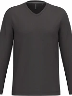 Kariban K 358 Pánské tričko do V s dl. rukávem 20.K358 dark grey