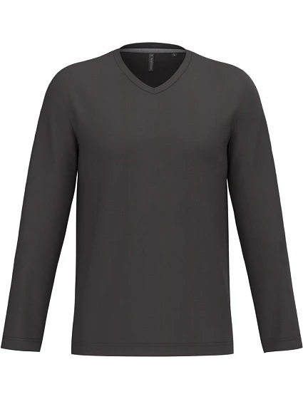 Kariban K 358 Pánské tričko do V s dl. rukávem 20.K358 dark grey Kariban K 358 Pánské tričko do V s dl. rukávem 20.K358 dark grey