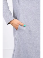 Dlouhá pláštěnka s kapucí šedá