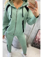 Sportovní sada s pruhy tmavě mátová Sportovní sada s pruhy tmavě mátová