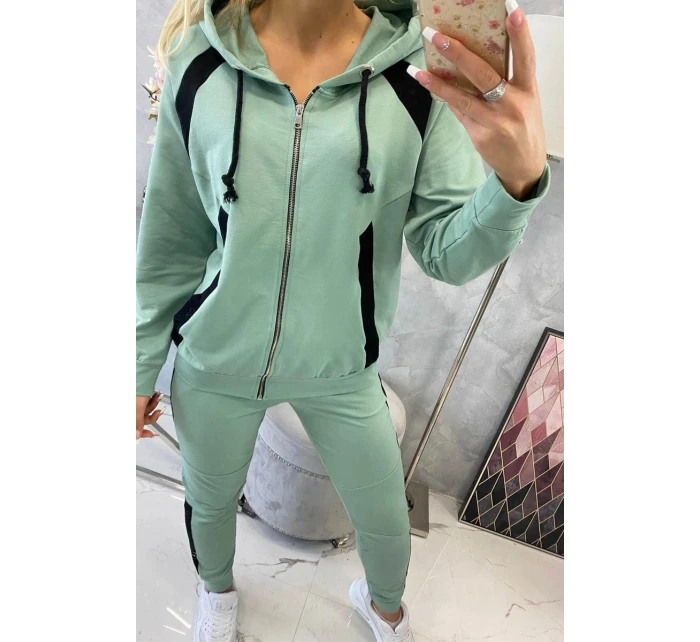 Sportovní sada s pruhy tmavě mátová Sportovní sada s pruhy tmavě mátová