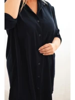 Dámská košilová šaty Plus Size s delším zadním dílem a rukávy model 21428149 - K-Fashion