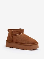 Módní semišové nízké sněhule Camel Nucca