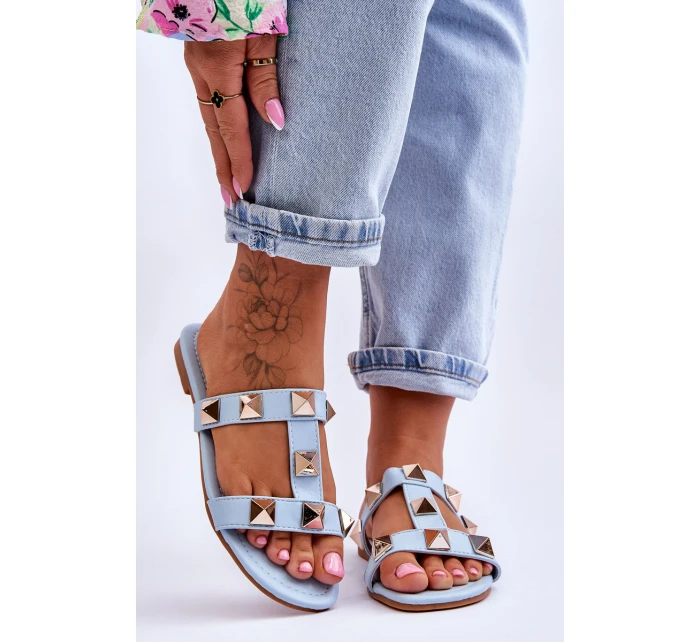 Dámské pantofle s velkými cvočky Modrý Mercure Dámské pantofle s velkými cvočky Modrý Mercure