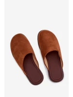 Dámské ploché sandály z eko semiše Camel model 21960869 - Boto