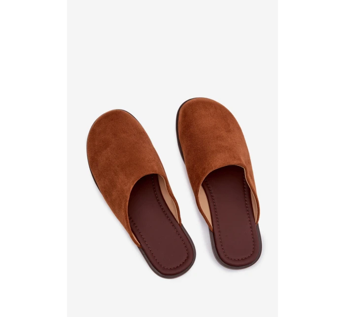 Dámské ploché sandály z eko semiše Camel model 21960869 - Boto