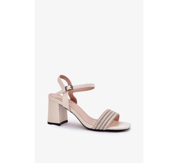 Sandály na podpatku model 213018 Step in style Sandály na podpatku model 213018 Step in style