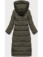 Dámská dlouhá péřová bunda khaki (AG3-3038) Dámská dlouhá péřová bunda khaki (AG3-3038)