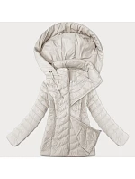 Dámská prošívaná bunda s kapucí J Style ecru (16M9238-280) Dámská prošívaná bunda s kapucí J Style ecru (16M9238-280)