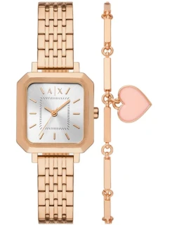 ARMANI EXCHANGE Dámské hodinky + náramek AX7164SET + BOX