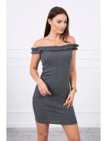 Španělské šaty s volánky grafitové Španělské šaty s volánky grafitové