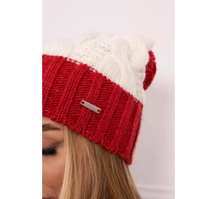 Čepice Paris fleece K212 ecru+bordeaux