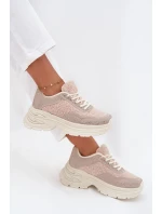 Dámské Tenisky S Krystaly A Beránkem Světle Béžové Zarika