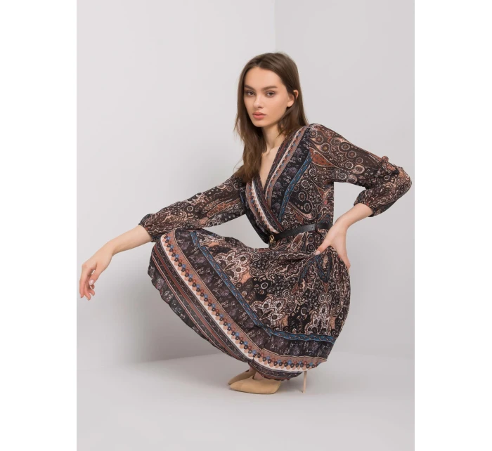 Šaty DHJ SK model 17355672 černá a béžová - FPrice Šaty DHJ SK model 17355672 černá a béžová - FPrice