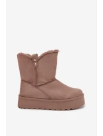 Dámské sněhule na platformě s kožíškem Evelira – světle béžové Dámské sněhule na platformě s kožíškem Evelira – světle béžové