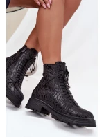 Dámské workery s dekorativním detailem – teplé, černé Dorialine Dámské workery s dekorativním detailem – teplé, černé Dorialine