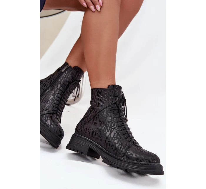 Dámské workery s dekorativním detailem – teplé, černé Dorialine Dámské workery s dekorativním detailem – teplé, černé Dorialine