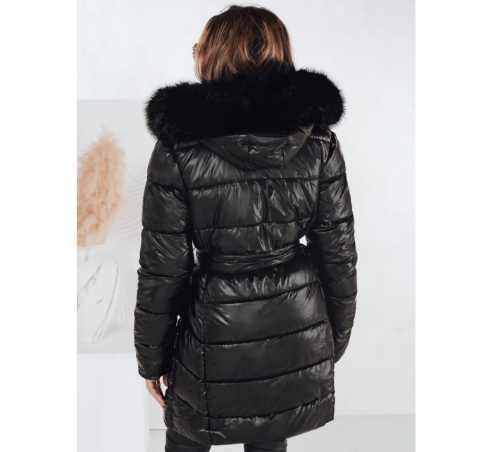 Dámská zimní bunda prošívaná s kapucí černá model 21990463 - Dstreet