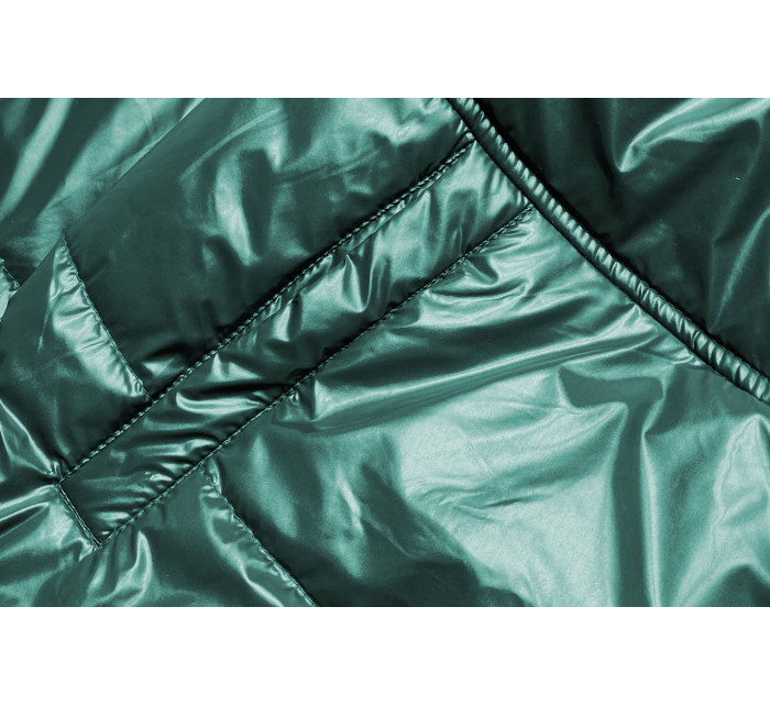 Zelená/béžová dámská oboustranná bunda Ż (BH-2204)