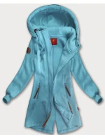 Světle modrá dlouhá dámská mikina s kapucí model 21240174 - LHD