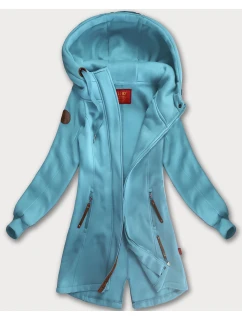 Světle modrá dlouhá dámská mikina s kapucí model 21240174 - LHD