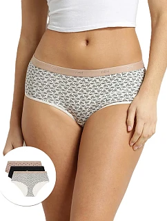 Dámské bavlněné kalhotky 3 ks DIM LES POCKETS COTTON BOXER 3x - DIM - bílá