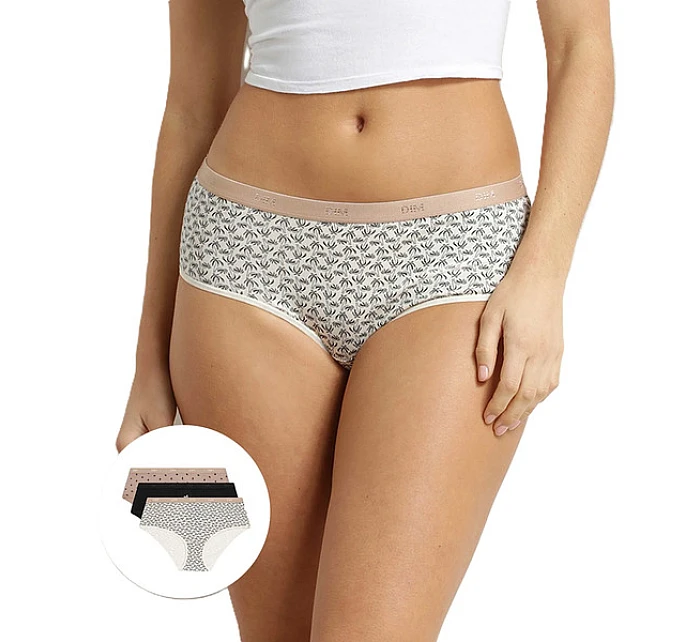 Dámské bavlněné kalhotky 3 ks DIM LES POCKETS COTTON BOXER 3x - DIM - bílá