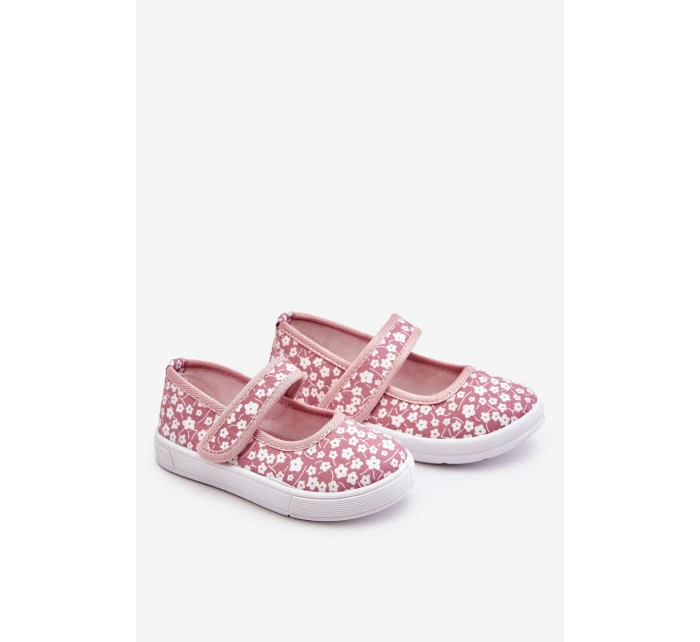 Dětské balerínky na suchý zip v potisku růžové Selah Dětské balerínky na suchý zip v potisku růžové Selah