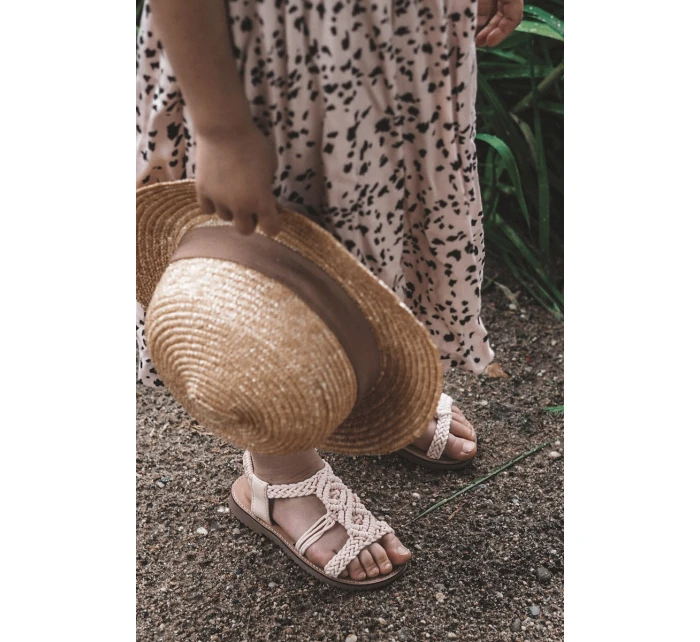 Dětské pletené nazouvací sandály Růžove Tracy Dětské pletené nazouvací sandály Růžove Tracy