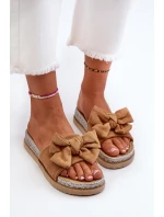 Dámské žabky na platformě s mašlí Camel model 21653345 - Boto Dámské žabky na platformě s mašlí Camel model 21653345 - Boto