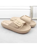 Žabky s přezkou W model 21875102 beige - VINCEZA