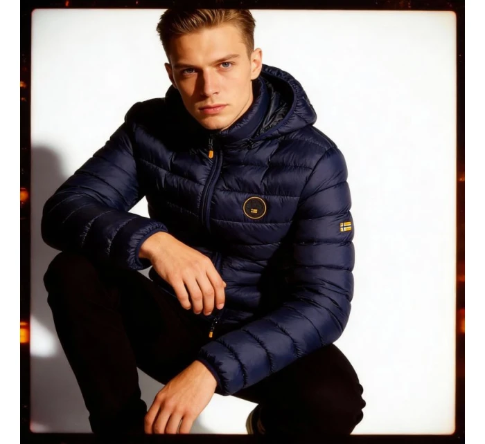 Geographical Norway pánská bunda AMIGOBADGE LONG HOOD DB NAVY MEN 233 NAVY (WY8852H/GN-MARINE)