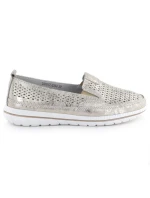 Dámské zlaté prolamované kožené polobotky Jezzi 5364