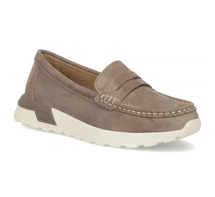 Dámské kožené mokasíny na platformě béžové model 22078992 - FILIPPO