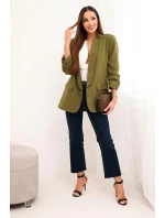 Sako s klopami elegantní olivově zelené Sako s klopami elegantní olivově zelené