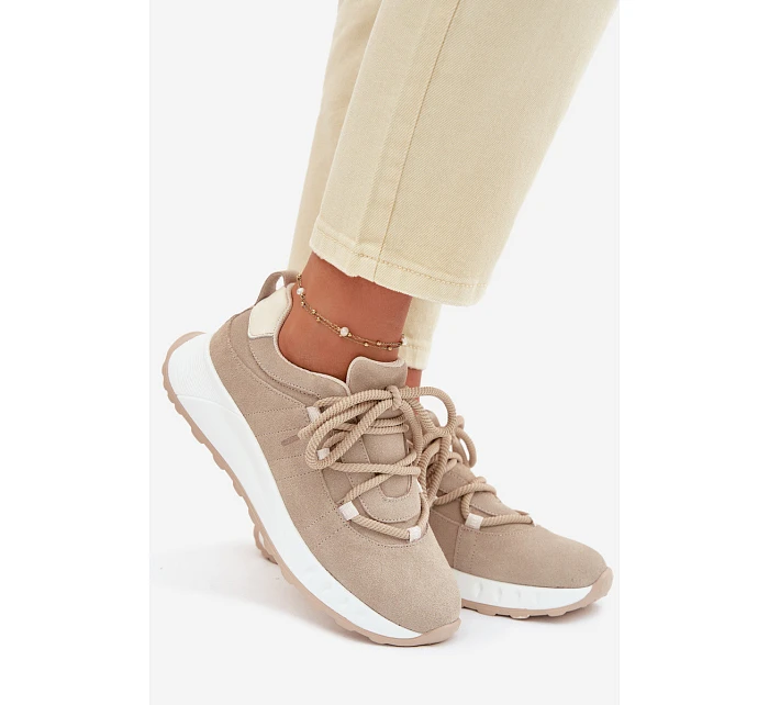 Kožené semišové dámské tenisky model 22069532 - EVENTO Kožené semišové dámské tenisky model 22069532 - EVENTO