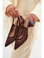 Dámské sandály na podpatku čokoládové model 22095121 - Boto