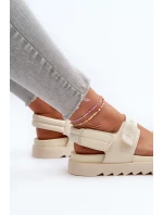 Dámské sandály na platformě Big Star Béžová Dámské sandály na platformě Big Star Béžová