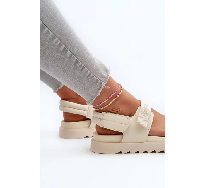 Dámské sandály na platformě Big Star Béžová Dámské sandály na platformě Big Star Béžová