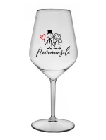 NOVOMANŽELÉ - čirá nerozbitná sklenice na víno 470 ml