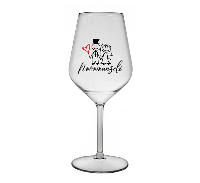 NOVOMANŽELÉ - čirá nerozbitná sklenice na víno 470 ml