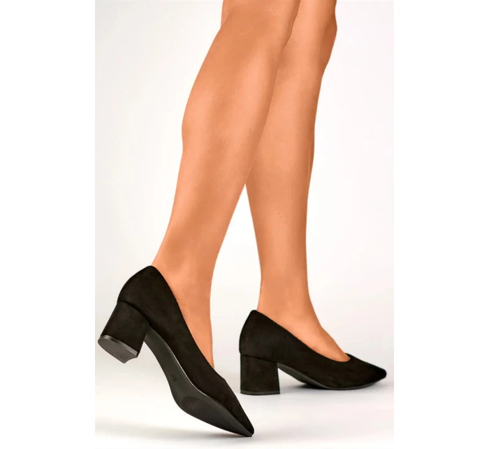 Dámské lodičky na sloupek podpatku KJ-10 / 203053 Černá - Soon Her