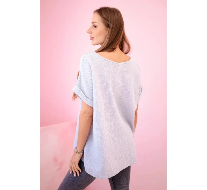 Mušelínová halenka s náhrdelníkem fuchsie