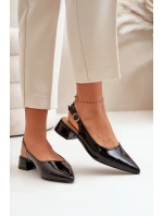 Lakované baleríny na nízkém podpatku s  černé model 21670203 - Boto