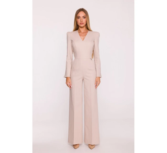 M883 Kombinéza džínového vzhledu - béžová