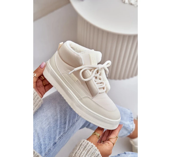 Zateplené Dámské Tenisky Big Star Krémové Zateplené Dámské Tenisky Big Star Krémové