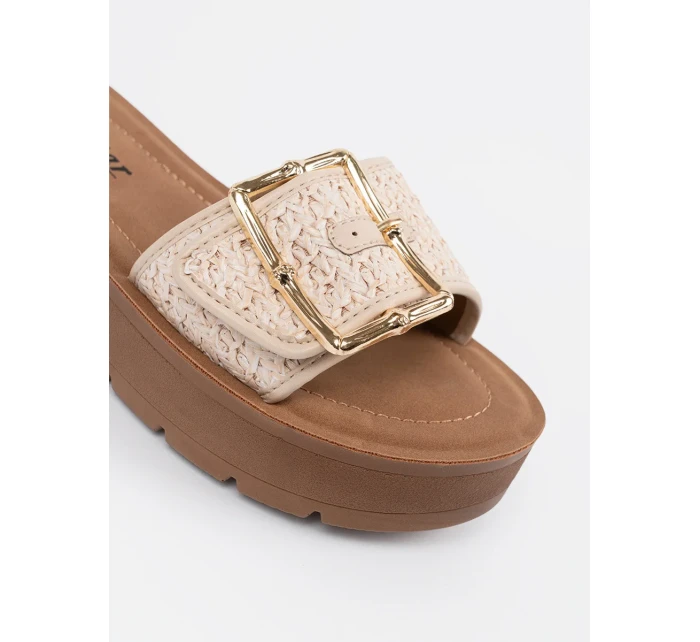 Pohodlné  nazouváky dámské Jasnobeżowy platforma